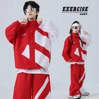Vêtements Hip Hop pour enfants, veste coupe-vent, pantalon de jogging décontracté pour filles et garçons, vêtements de danse Jazz, Costumes, nouvelle collection 2025 2