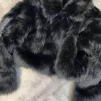 2024 Winter Women Jacket Lapel Long Sleeve Patch PU Cross Fur Cotton Coat 2