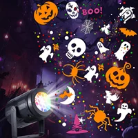 Halloween Projector Light USB Power LED Spotlight Pumpkin/Skull/Spider/Ghost Projection for Bedroom Decor Room Party Fairy Lamp 1