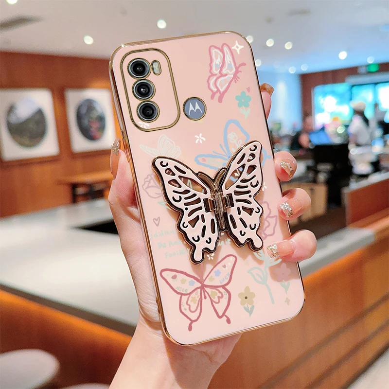 Rose Butterfly Plating Holder Phone Case