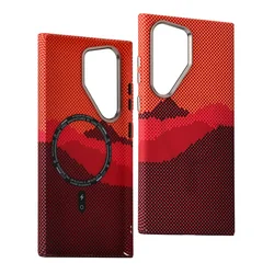 Luxury Carbon Fibre Relief MagSafe Protective Case with Wireless Charging and Shockproof Cover for Galaxy S24 (A)