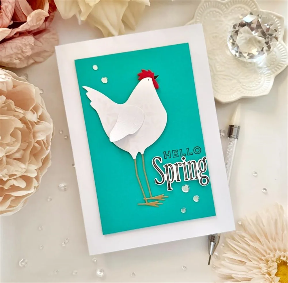 컨트리 루스터 다이 금속 커팅 다이 스텐실 카드 만들기용 스크랩북 DIY 공예품 새로운 다이 용품 2026 봄 몰드