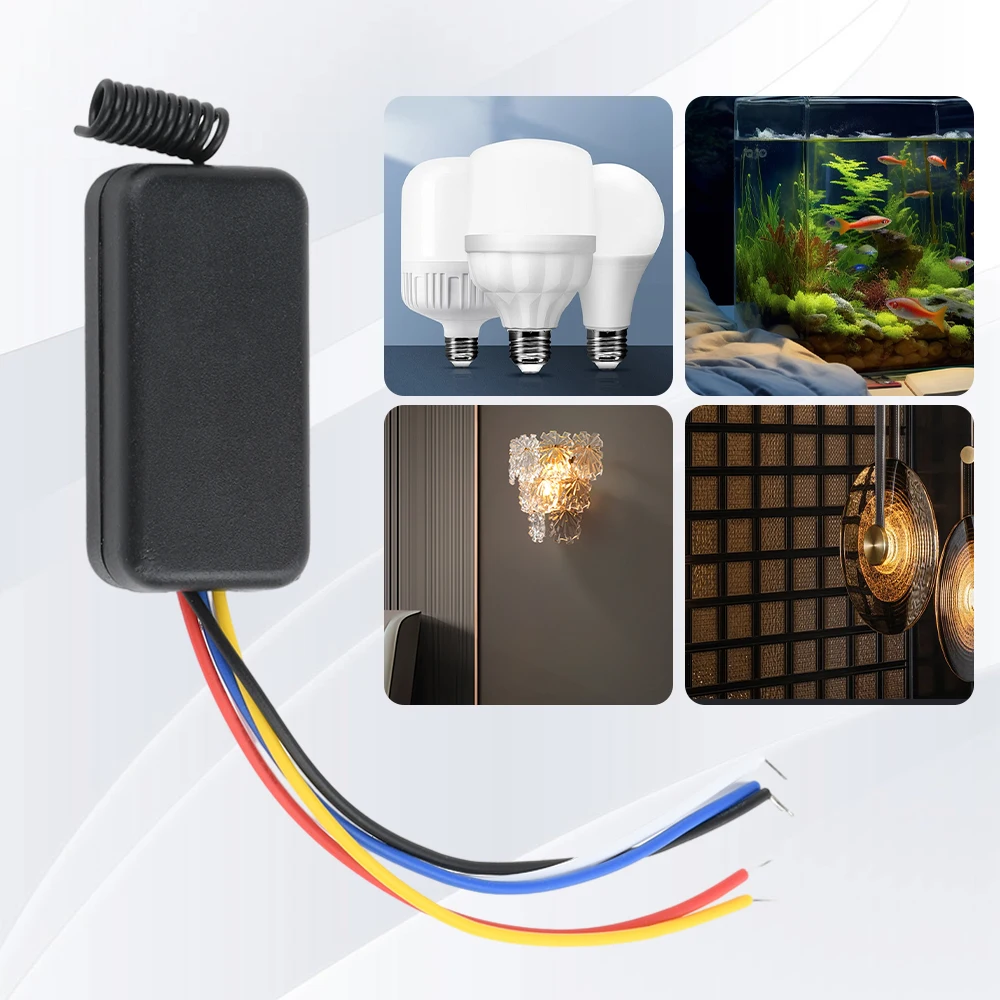 LED 램프용 미니 릴레이 무선 리모컨 스위치, 박스 및 흰색 송신기 포함 마이크로 리시버, DC 3.5V, 5V, 9V, 12V, 433Mhz
