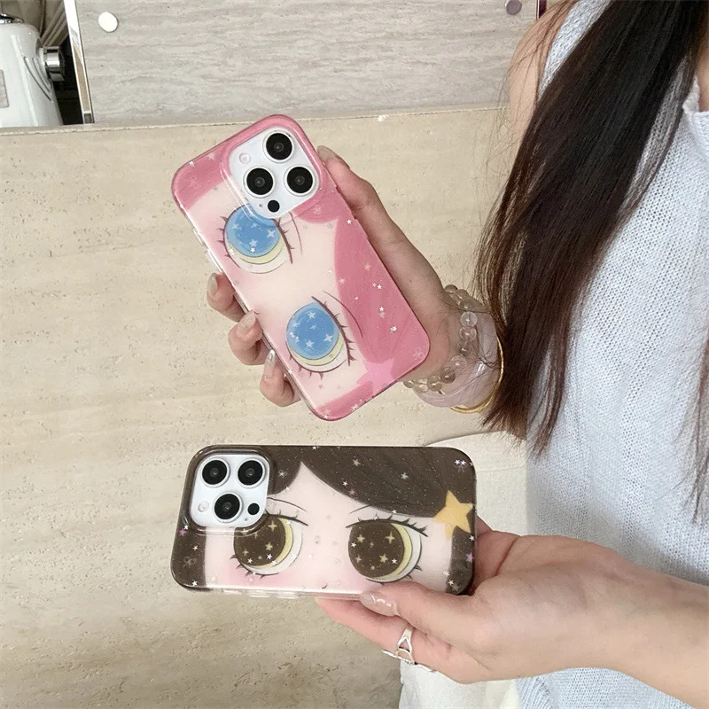 Adorable Big Eyes Comic Girls Drop-Resistant Phone Case