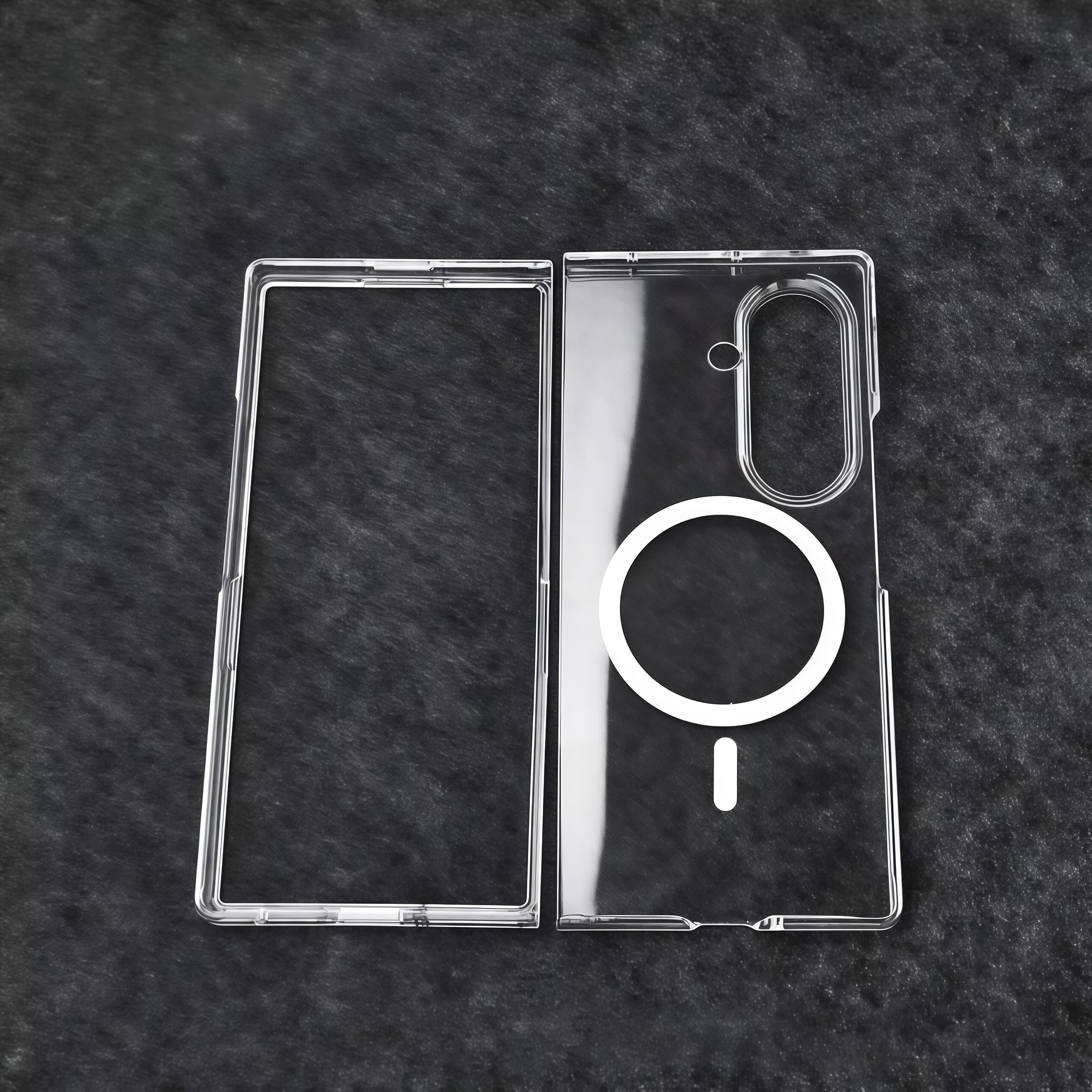 Transparent Magnetic Shockproof Phone Case with PC Back Cover