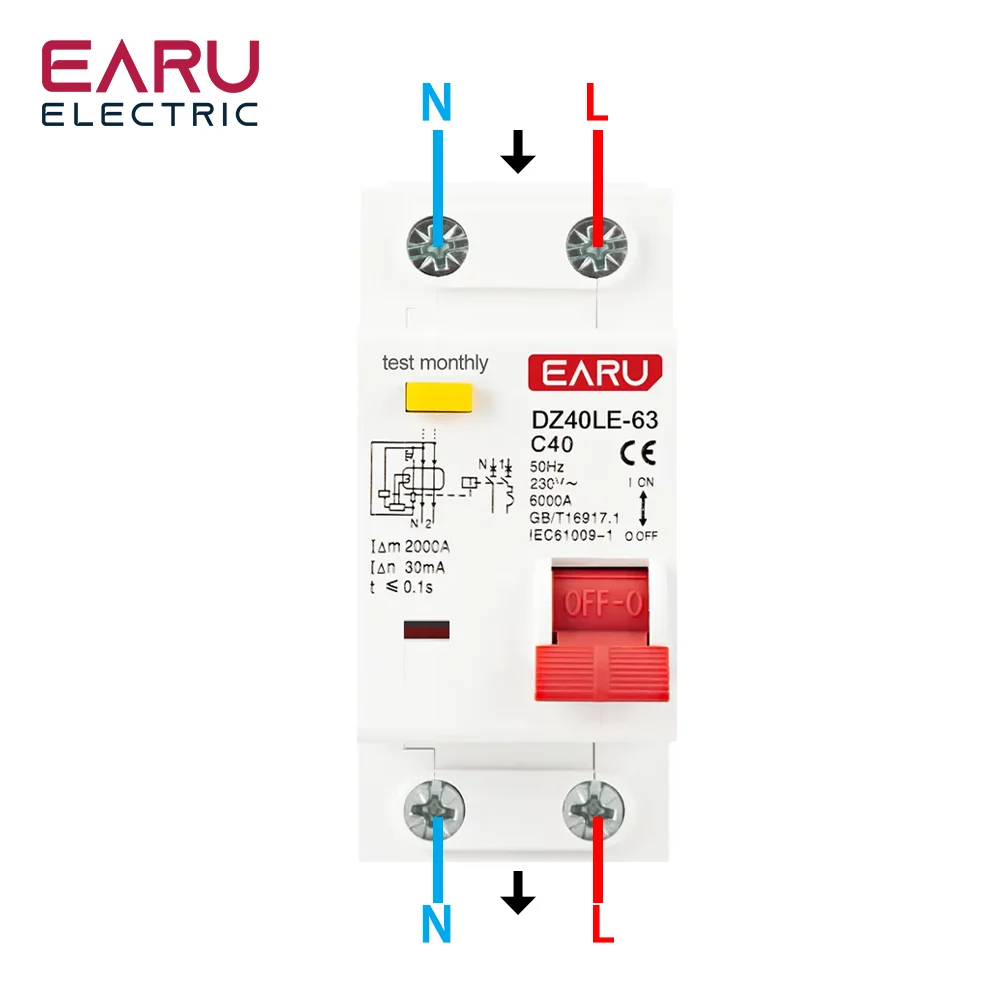 Circuit Breaker EPNL DPNL 230V 1P+N Residual Current Circuit Breaker
