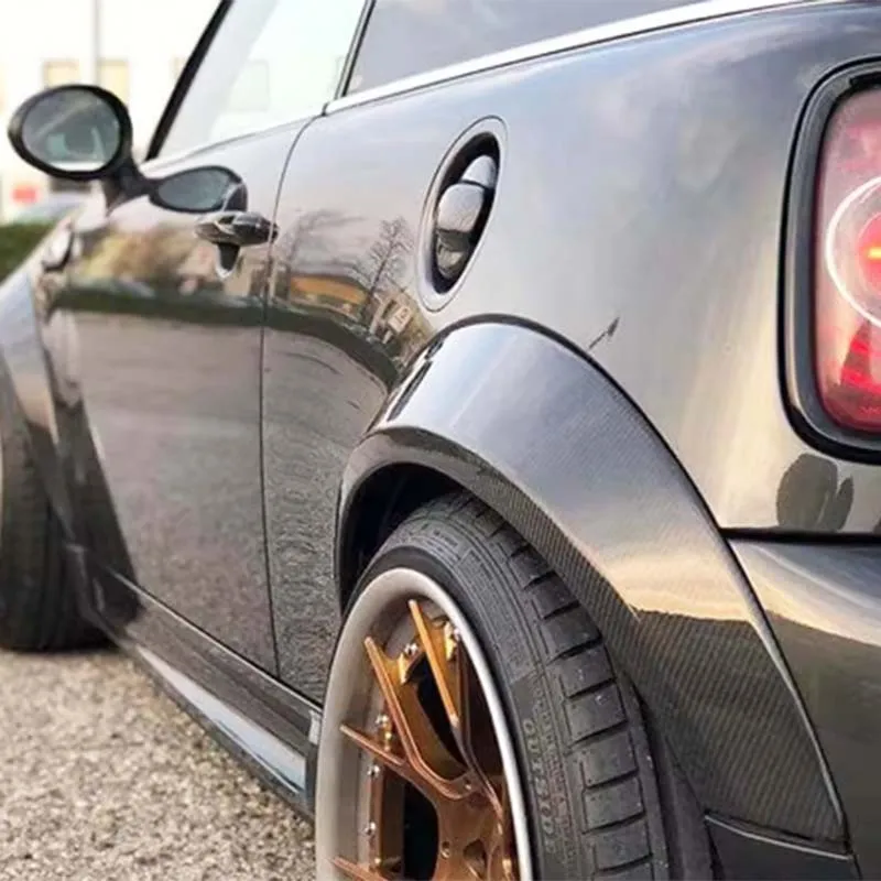 리얼 카본 파이버 펜더 플레어 휠 아치 와이드 바디 키트 (미니 R56 R58 해치백 2도어 2007-2013년식)