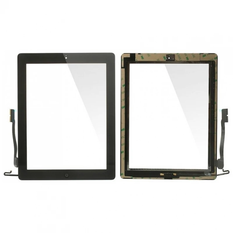 Touch Screen Per Ipad 4, Adesivi + Supporto Per Fotocamera + Pulsante Home, Nero # Apple Ipad 4 (A1458, A1459, A1460, Md510Lla, Md511Lla)