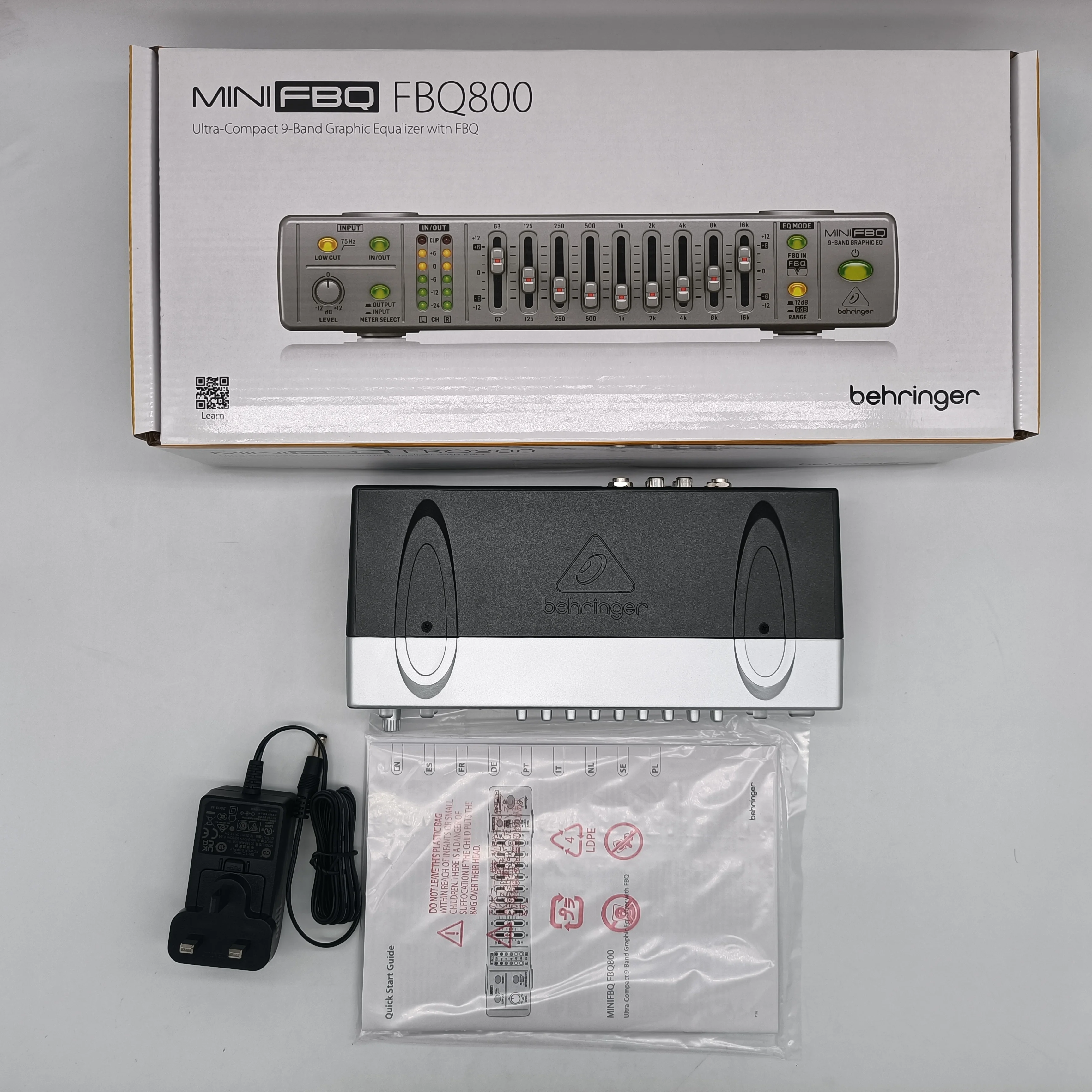 초소형 9밴드 그래픽 이퀄라이저 BEHRINGER FBQ800 (FBQ 기술 탑재) 스튜디오 및 무대용