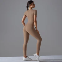 Yoga Set Women Workout Set Sportswear Gym Clothing Fitness Shorts Sleeve Crop Top High Waist Leggings Sports Suits - Image 2