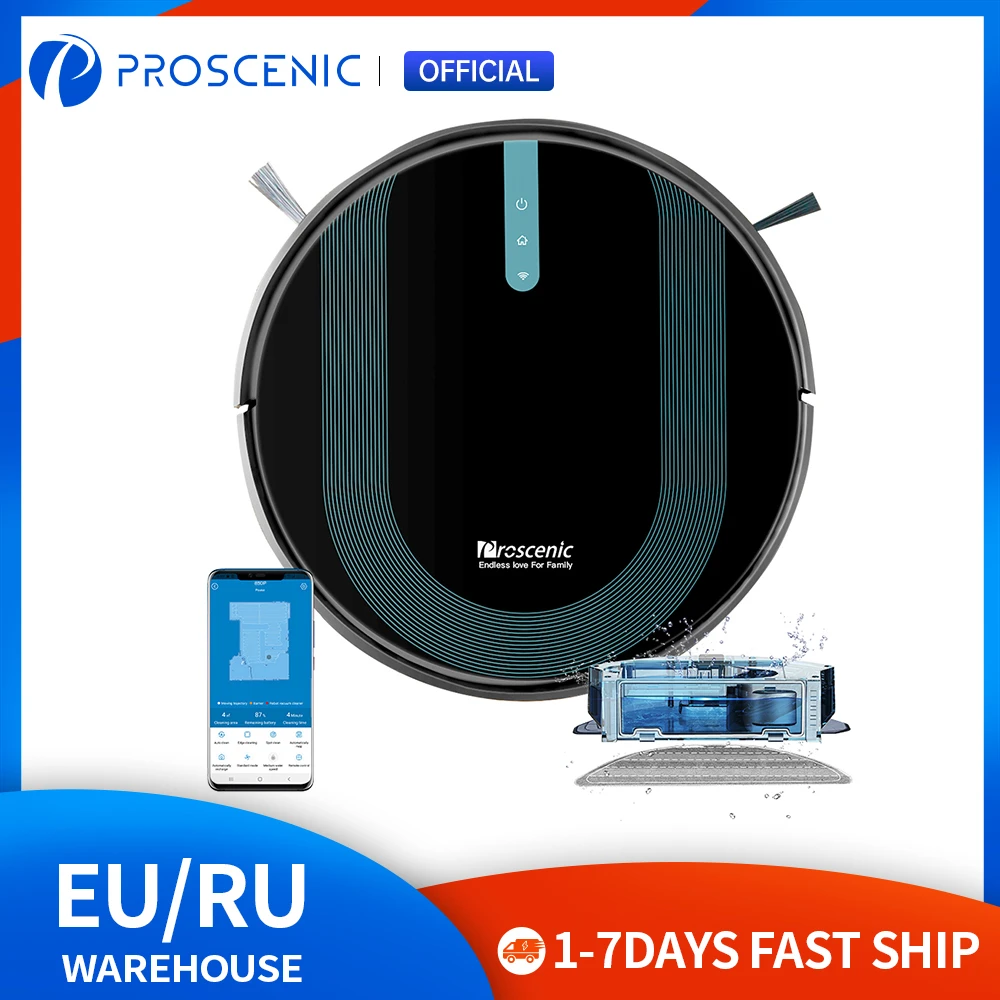 Proscenic 850P Robot Vacuum Cleaner with Wet Mopping for Smart Home