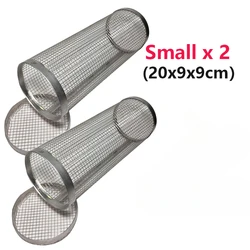 Outdoor Round Rolling Grill Basket for BBQ and Camping Cookware (Small Basket x2)
