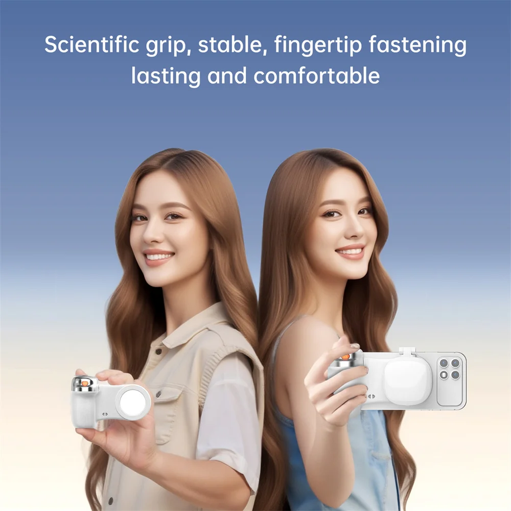 360 Rotation Magnetic Camera Grip With Fill Light For MagSafe IPhone Shutter Bluetooth Remote Control Selfie Handle_voghion.com