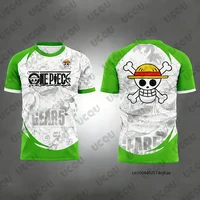 Maillot de football imprimé One Piece Anime Luffy Gear 5 pour hommes, T-shirt de Cosplay décontracté à séchage rapide, hauts de sport pour enfants/adultes, nouvelle collection d'été 3