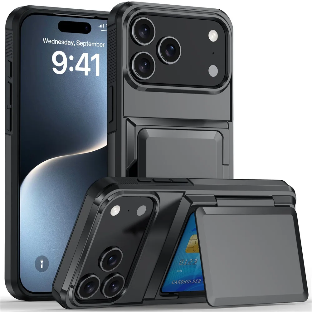 Premium Wallet Case with Credit Card Holder and Heavy Duty Shockproof Protection