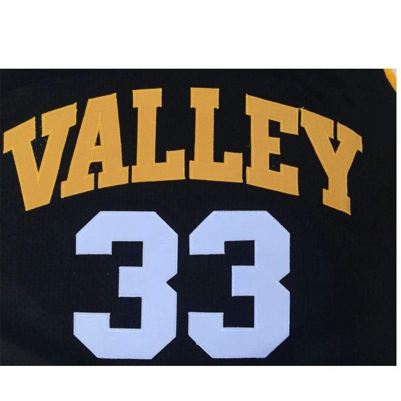 Basketball jerseys high school VALLEY 33 BIRD jersey Sewing embroidery Outdoor sportswear Blue Black yellow