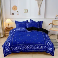 Ensemble de housse de couette Paisley élégant, 3 pièces, motif bandana avec taies d'oreiller pour décoration de chambre à coucher et de dortoir, 1 housse de couette + 2 taies d'oreiller 6