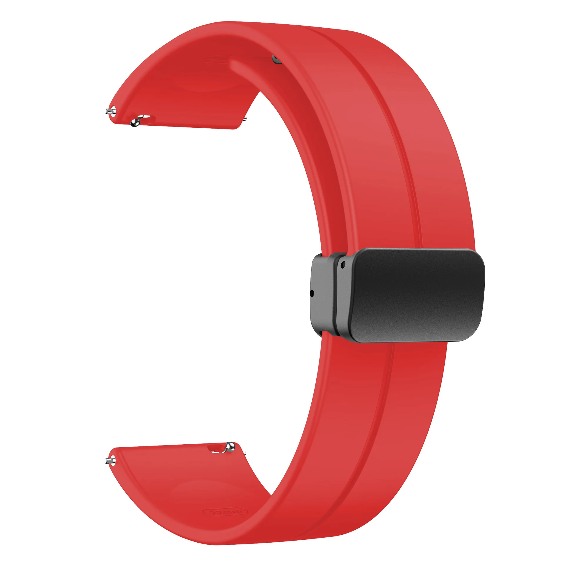 Silicone Magnetic Buckle Strap, 20/22mm - Versatile Smartwatch Bracelet