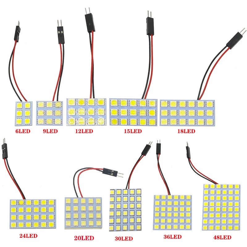 

6 9 12 15 24 SMD 5050 светодиодный Автомобильная панель, купольная лампа для чтения салона автомобиля, лампа для чтения крыши, T10 W5W C5W C10W Festoon 3, основание адаптера