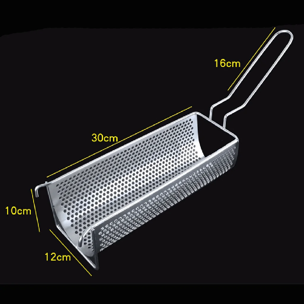 Food Grade 304 Stainless Steel Fried Food Basket Large Fryer Strainer for Home Cooking French Fries and Chicken Fry Machine 4