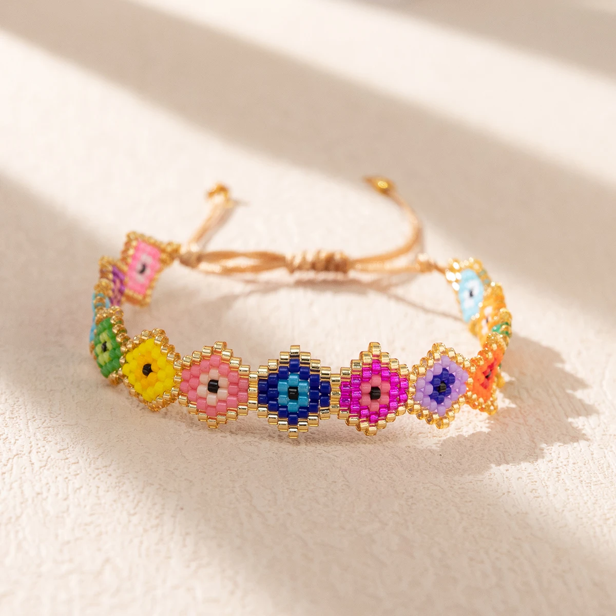 

BLUESTAR New Colorful Miyuki Beaded Bracelet Multicolor Evil Eye Jewelry Bohemian Pulseras mujer Moda Handmade Jewellery Gift