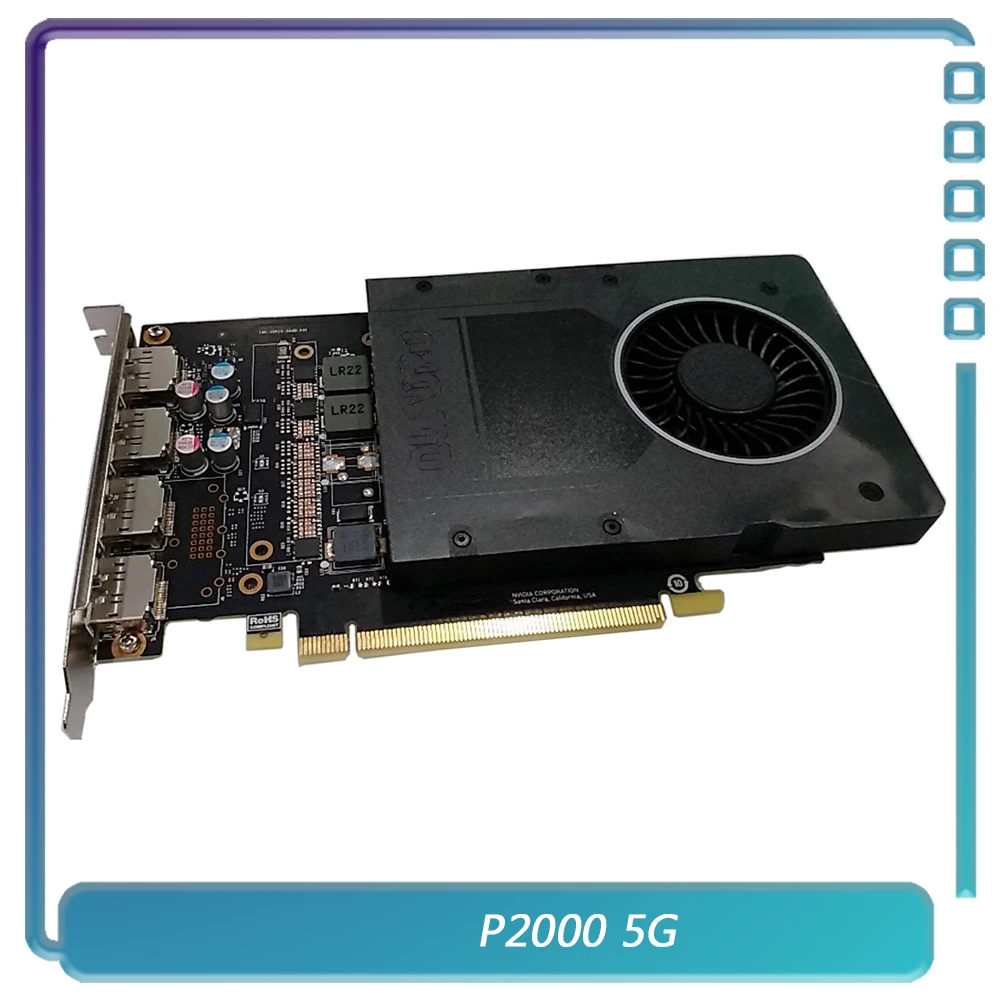 gpu computer P2000 G5 For Leadtek Professional Graphics Card 75W 5120*2880 4*DP 160 Bit GDDR5 3D Modeling Video Clip Multi-screen Stitching best graphics card for pc