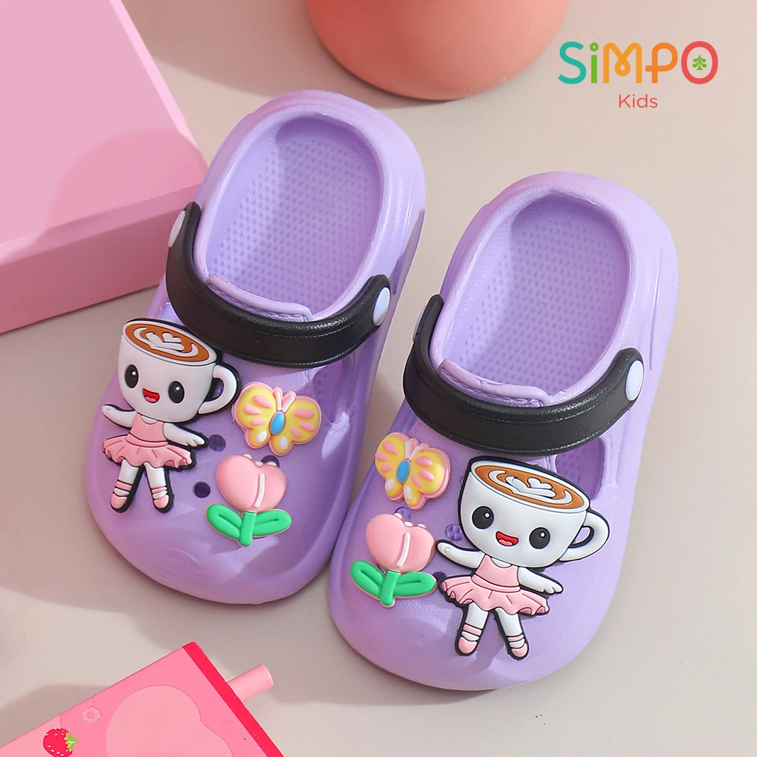 Girls' Slippers with Cute Charms Summer Garden Shoes Beach Sandals Non-slip Breathable Clogs for Girls Indoor & Outdoor Footwear - 2