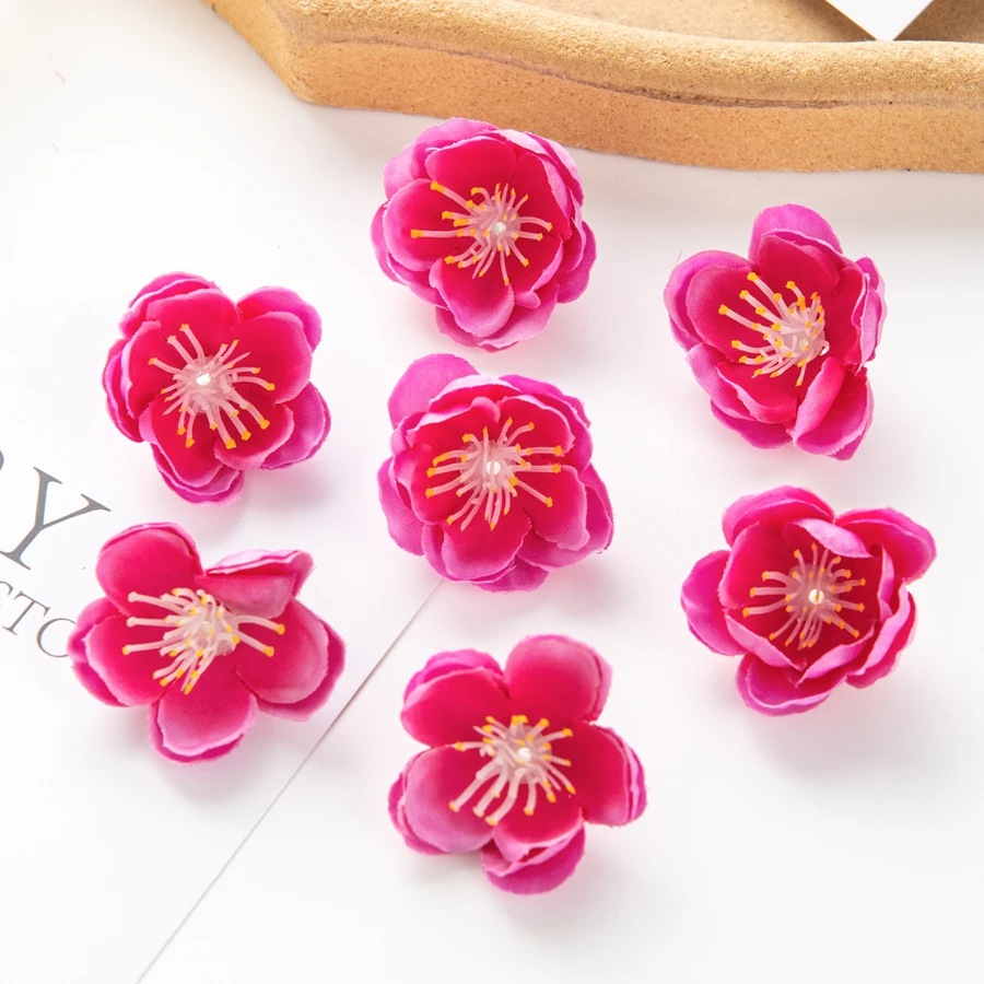 Silk Cherry Blossom Artificial Flowers for Decoration and Crafts, 100 Pieces