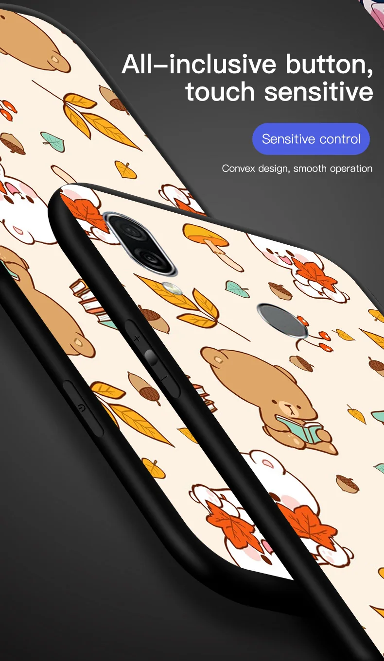 cases for meizu black Case For Meizu Note 9 Cover Soft TPU Silicone Black Protective Phone Bags for meizu Note9 Back Bumper Love Heart Shape Printing best meizu phone case design