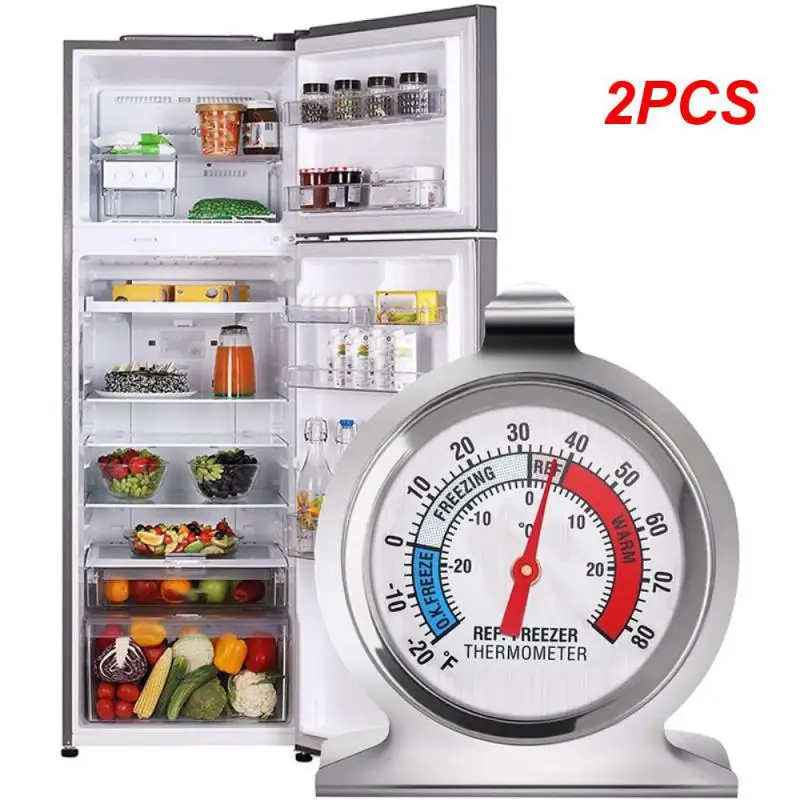 

2PCS Stainless Steel Mini Fridge Thermometer Temperature Sensor DIAL High Accuracy Refrigerator Freezer -30 To 30°C For Home