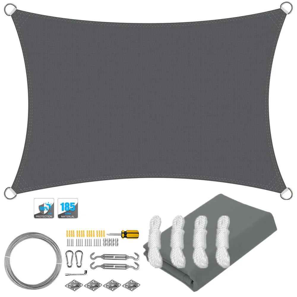 Waterproof Rectangle Sun Shade Sail Canopy for Outdoor Privacy and UV Protection