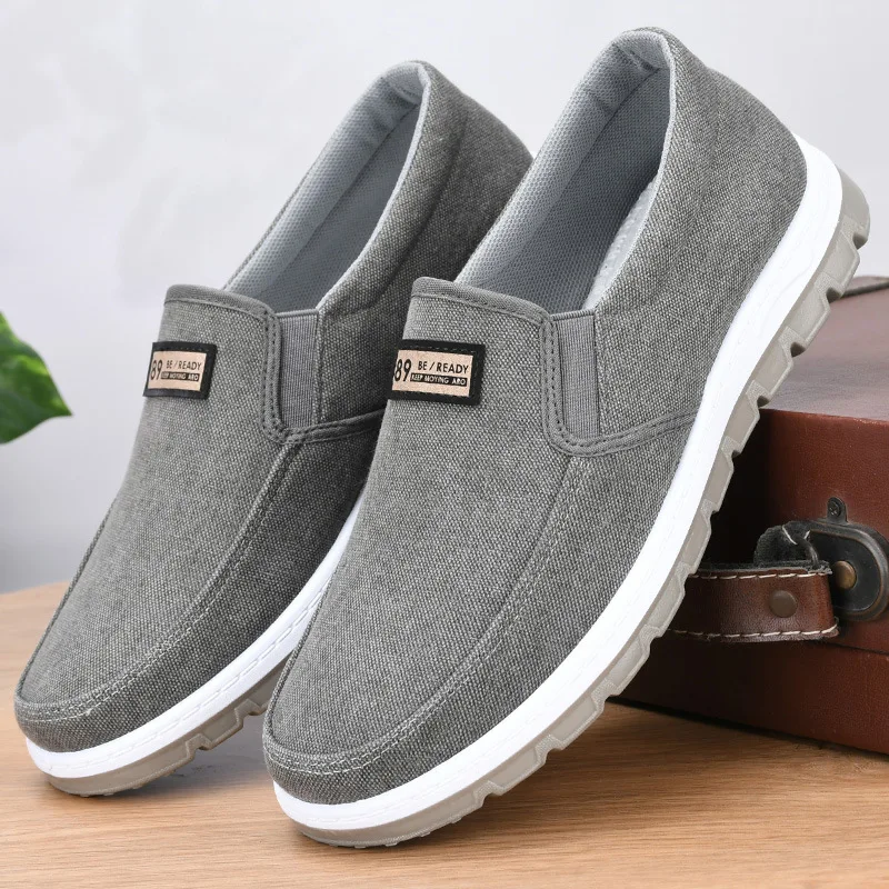 Retro Men Casual Shoes Slip on Canvas Loafers Comfortable Walking Flats for Man Non Slip Soft Moccasins Sneakers Driving Shoes 3