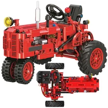 

Technology Building Blocks Educational Toys Gift 302 PCS Red Classic City Vintage Tractor Walker Blocks Building Blocks Crafts