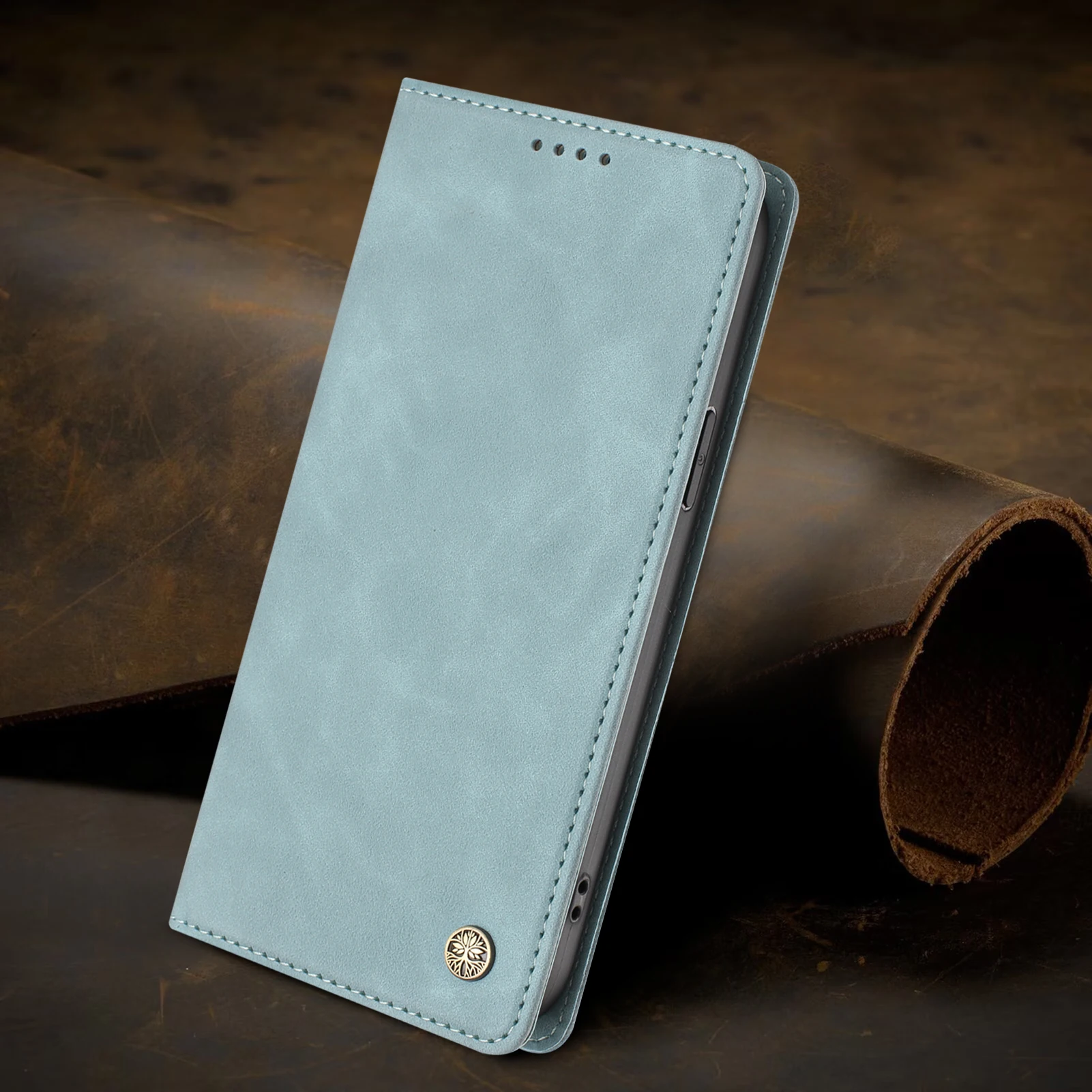 Dopamine Colour Flip Phone Case with Card Slot & RFID Blocking