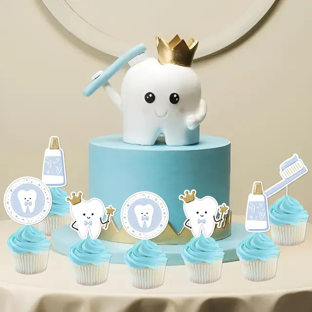 Decorazioni Zucchero Piedini Neonato Blu - Per Torte Baby Shower Senza Glutine (16 Pezzi)