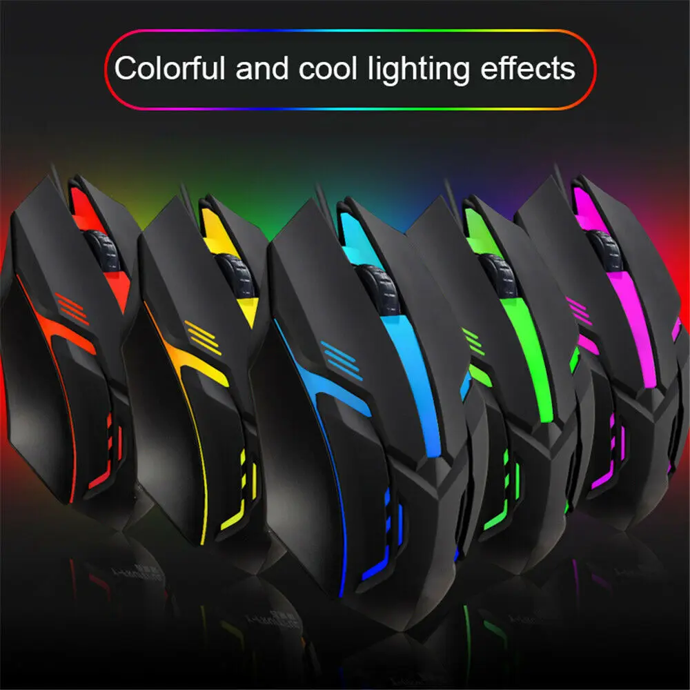 

S1 Wired Gaming Mouse 7 Colors LED Backlight Ergonomics USB Wired Gamer Flank Cable Optical Mice For Laptop Mice PC Wholesale
