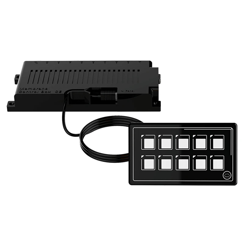 

10-30V DC 6&10 Gang Switch Panel 6&10 Way Universal Circuit Control Relay System Box Switch Self-adhesive Back 5mm Film Touch