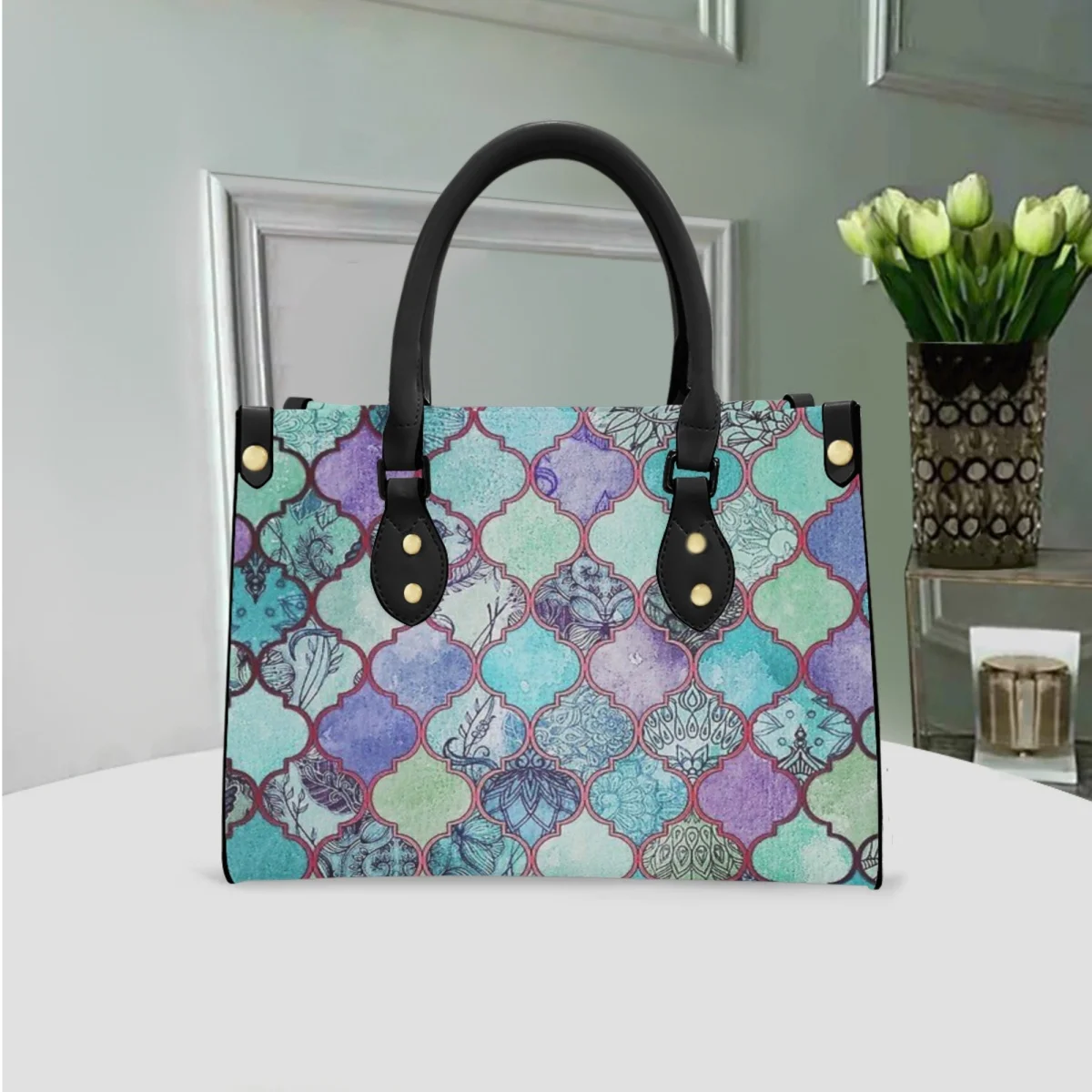 

Женская сумочка FORUDESIGNS, традиционная крутая цветная сумка-тоут с марокканским дизайном, роскошная женская сумка в винтажном стиле, аксессуары