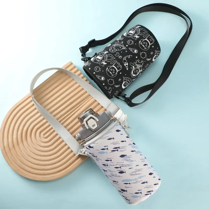 

Sport Water Bottle Cover Case with Shoulder Strap, Portable Cup Sleeve, Camping Accessories, 1700ml