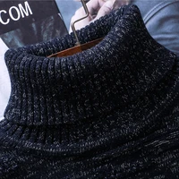 YJKVUR 2024 New 100% Cotton Knit Turtleneck Thick Sweater Men Vintage Winter Warm Knitwear Classical Pullovers Knit Jumper 5