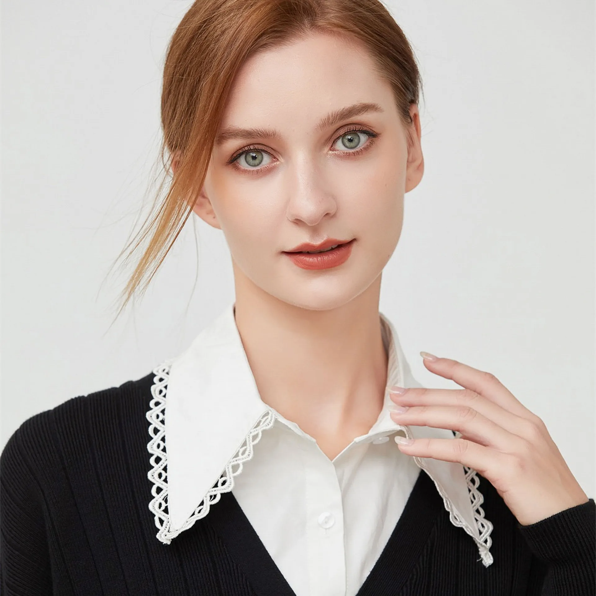 Women Shirt False Collar Vintage Elegant Blouse Lapel Shirt Detachable Collar Female Fake Collar Sweater Suit Decorative