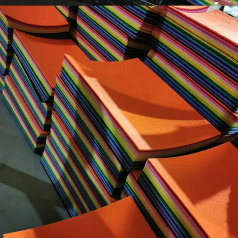 Neatly cut craft felt pieces in multiple colors