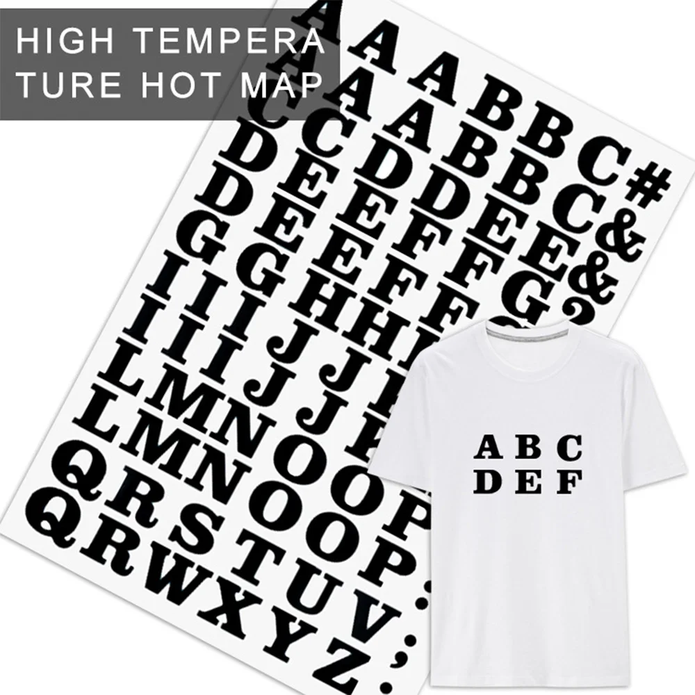 26 Letters Patches Thermal Transfer Printing For Garment Alphabet Iron on Appliques Clothing T-Shirt Hat Jeans Jacket Decoration