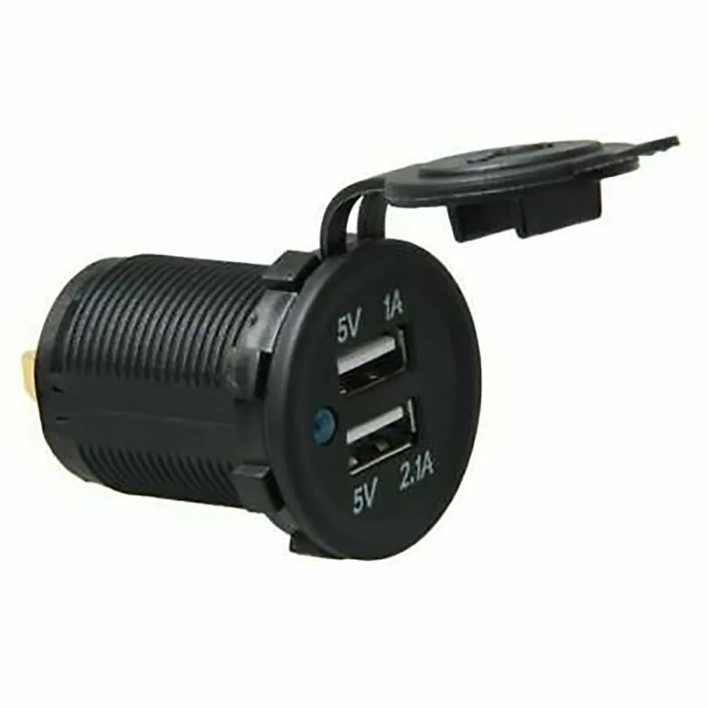 12V Car Charger Cigarette Lighter Socket Dual USB Power Adapter Charger Plug Splitters For Camper RV Bus Motorhome
