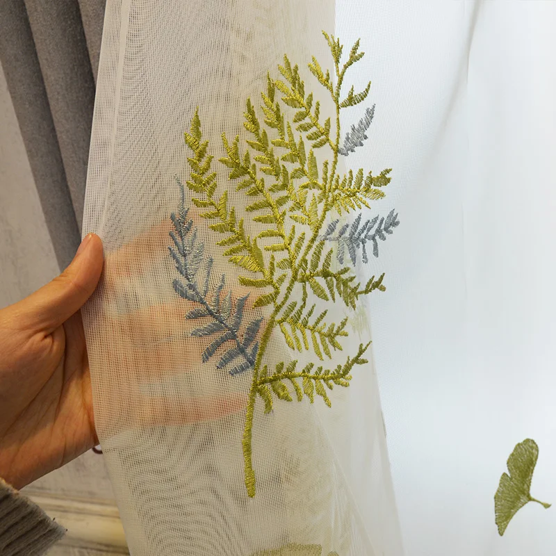 Nordic Plant Jacquard verdickte Chenille Patchwork Verdunkelung vorhänge aus Baumwolle und Leinen für Wohnzimmer und Schlafzimmer