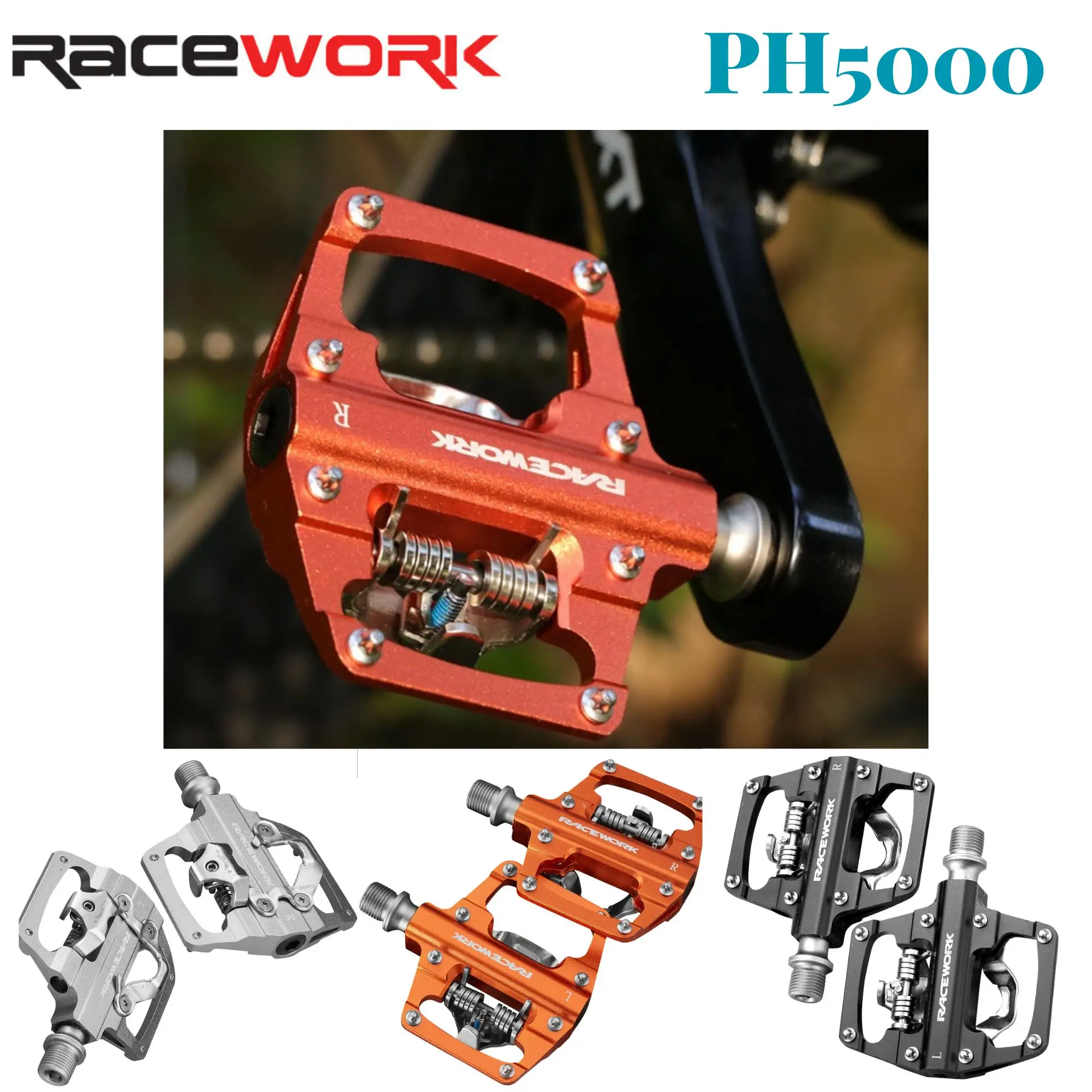 RACEWORK PH5000 MTB Mountain Bike Pedals SelfLocking Ultralight