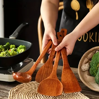 KEMORELA 4PCS Wood Kitchen Utensil Set 1