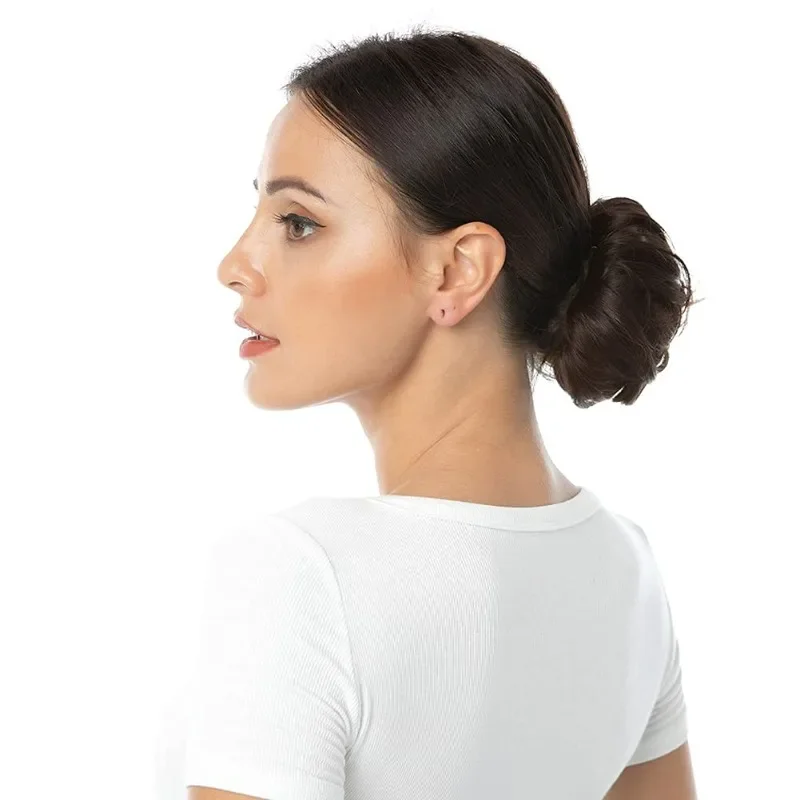 100% human hair bun extensions messy bun loops suitable for women's wavy curly hair patches