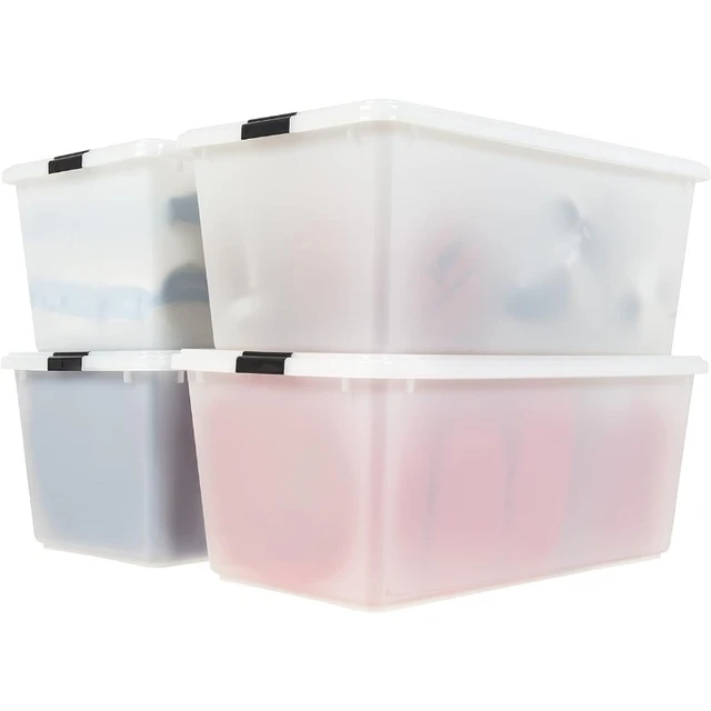  IRIS USA 72 Quart Stackable Plastic Storage Bins with