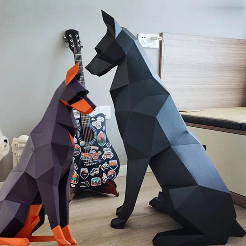 Doberman Dog 3d Paper Model | Animal Paper Sculpture | Paper Sculpture 3d -  100cm Diy 3d - Aliexpress
